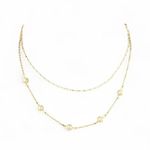 Lulus Gold Pearl and Paper Clip Chain Dainty Layered Necklace Photo 1