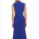 Mac Duggal  IEENA Double Slit High Neck Gown Royal Blue Sleeveless Gown Dress Photo 4