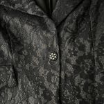 Chico's  Blazer Womens Large Black Lace Print Jacket Jeweled Button Party‎ Casual Photo 6