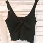 Zaful Black Crop Top Tank Bow Tie Front Photo 0