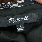 Madewell Woodland Dress Artisan Floral Women Sz 4 Black Tassel Tie Smocked Boho Photo 7