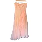 Theia‎ Teresa Strapless Draped Tulle Gown Blush Pink Size 14 NWT Photo 3