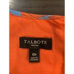 Talbots  Dress Women 10P Blue Orange Floral Fit & Flare Design Knee Length Cotton Photo 3