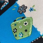 Alfred Dunner medium patchwork full zip sweater with shoulder pads purses shoes Black Photo 7