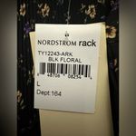 Everleigh  Black Floral Blouse Size Large Tie Neck Pleated Ruffle Bottom NWT Photo 3