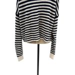 Madewell  Ribbed Half-Zip Sweater in Stripe‎ Ivory White Navy Blue Size XXL Photo 10