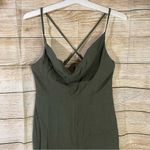 Who I Am cowl neck relaxed jumpsuit crisscross back olive green Size 10 Photo 2