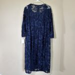 Alex Evenings Women's Tea Length Embroidered Dress with Illusion Sleeves 22W Photo 13