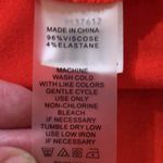 Vince Camuto Bright red orange long tank blouse with embroidered edge and keyhole closure Photo 9