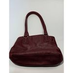 Dana Buchman Women Satchel Shoulder Bag Double Strap Maroon Gold Hardware 9x13" Photo 2