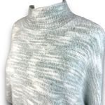 Sincerely Jules  Marled Knit Cropped Mock Neck Sweater Mint White Soft Medium Photo 2