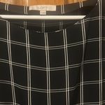 Loft Black & White Windowpane Side Tie Dress With Pockets Photo 4