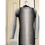 Akira Bodycon Midi Sweater Dress Black White Mock Neck Long Sleeve Size Small Photo 6