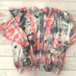 Fruit of the Loom Unisex L/G Tie Dye Crewneck Sweatshirt Red Green  Size Large Photo 0