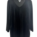 J Jill Pure Jill Top Women M Black Velour Cozy Comfort Minimal Tunic Modest Work Size M Photo 0