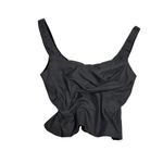 ZARA twill dark gray Ruched Asymmetrical boned corset Tank Top Large runs small Photo 1