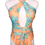 Cupshe  Blooming Flowers Wrap Neck One Piece Swimsuit LARGE Hawaiian Beach NWT Photo 2