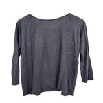 Garnet Hill  Gray 100% Organic Linen 3/4 Sleeve Shirt Sz S Photo 3