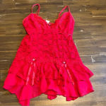In Bloom Sexy Lingerie Dress Gown Red Lace Skirt Ruffle Medium Floral Baby doll Photo 0