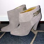Steven By Steve Madden  Ellusion Gray Suede Leather Pointed Toe Heeled Bootie 8.5 Photo 0