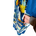 Rumisu 100% Silk Midi Shirt Dress Expedition African Collection Small/Medium Blue Photo 5