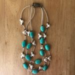 Beaded Stone Fresh Water Pearls Necklace Vintage Photo 1