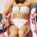 Wild Fable White Eyelet High Waist Cheeky Bikini Bottom Photo 8