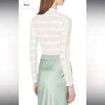 BCBGMAXAZRIA New  White Sheer Striped Body Suit Photo 2