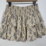 Aerie  Ready To Ruffle Floral Mini Skirt Smocked Tiered Size Medium Photo 0