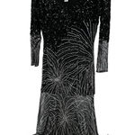 Vintage Naeem Khan Riazee Lillie Rubin Gown Maxi Dress Beaded Sequin Black 8 Photo 0