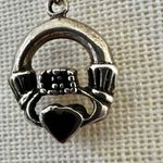 Sterling Silver Claddagh Earrings with Black Onyx Hearts Photo 6