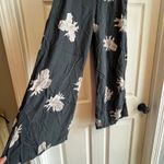 Roxy  Women's Floral Wide Leg Pants Charcoal Gray Size Medium Boho Chi Photo 1