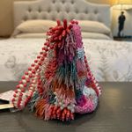 NWT Colorful Beaded Fringe Pearl Rainbow Multicolor Bag Photo 6