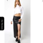 NWOT Black Faux Leather rounded High Photo 3