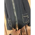 St. John  Jacket Vintage Women Black Sz 14 XL Knit Leather Trim Career Elegant Photo 5