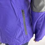 Reebok (L) Purple Pink Gray Color Block Hood Windbreaker Jacket Zip Up Photo 4