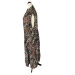 VINTAGE JBS Floral Button Front Midi Maxi Shirt Dress Black Size 22W Photo 2