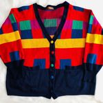 Rainbow Color Block Primary Cardigan Multiple Size L Photo 0