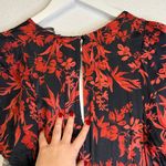 Anthropologie  The Somerset Satin Jumpsuit in Black Red Print Photo 5