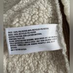 Wild Fable  NWT Faux Suede Sherpa Vest Sz XS Zip Up Faux Leather Trim Tan Cream Photo 7