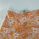 Hollister  Women's Lined orange boho 70s Ultra High Rise Floral Mini Skirt small Photo 3