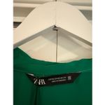 ZARA  green satin NWT button up blouse xs Photo 4