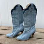Vintage Jeenz Bootz Stiletto Heel Blue Cowgirl Western Boots 6 1/2 M Size 6.5 Photo 5