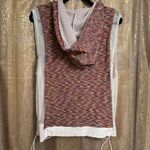 Free People  Movement Prism Red Earth Colorful Mesh Hooded Tank Top L Photo 1