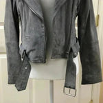 BLANK NYC Cloud Grey Suede Moto Jacket Photo 13