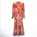 Anthropologie NWT  Farm Rio Mosaic Long Sleeve Maxi Dress XS Photo 4