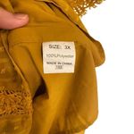 Plus size blouse 3XL mustard color lined textured short sleeve Gold Photo 4