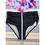 NWT, Adisputent, Tie Dye Ruffle Top & High Waisted Bikini Bottom Set, Sz XL Black Photo 5
