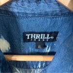 Distressed Bleached Denim Vest XL Grunge Punk Sleeveless Shirt Thrill Jeans Edgy Blue Photo 3