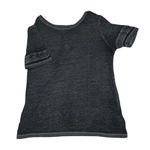 Mudd Criss Cross Short Sleeve Dark Gray Acid Wash Top Small Photo 4